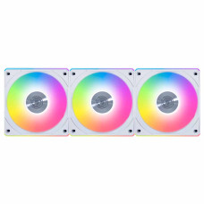 Lian-Li UNI FAN CL Wireless Reverse Case Fan, 120mm Fan Size, 2100 RPM Fan Speed, 72.73 CFM Fan Airflow, FDB Bearing Type, PBT / PC / Aluminum Materials, Pack of 3, White | 12RCL1W3W